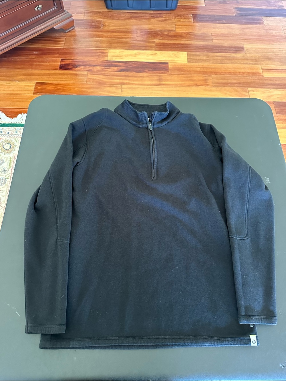 TASC Men's Black Quarter-Zip Pullover Sweater Medium